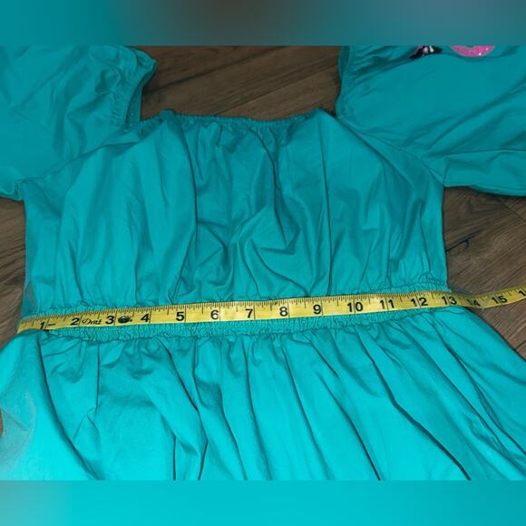 Fantastic Fawn Flamingo Sequin Teal Dress – Women’s Size Medium - Picture 7 of 8